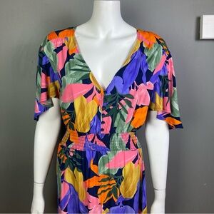 Anthropologie Abel the label maxi dress medium bold color bloomcore romantic